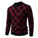 Men's Knit Sweater Pullover Casual Comfort Stretch Fabric Slim Fit Round Neck Long Sleeve (Available In Wine Red/Green/Light Brown/Camel)_viptrois.com
