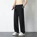 Men's Classic Straight Leg Dress Pants - Relaxed Fit Wide Leg Trousers With Belt Loops For Casual & Business Wear (Black, Brown, Gray)_viptrois.com