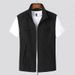 Men's Slim-Fit Vest Jacket – Lightweight Nylon Stand Collar Sleeveless Coat For Layering (M-5XL, Minimalist Design, Side Pockets, All-Season Wear)_viptrois.com