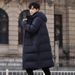 Men's Clothing White Duck Down Winter New Mid Length Down Jacket Men's Long Knee Length Thickened Korean Version Student Youth Chinese Opera Jacket_viptrois.com
