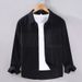 Twill Fabric Color Blocking Adhesive Fabric Artistic Casual Long Sleeved Shirt Men's Lapel Shirt Loose Jacket_viptrois.com