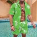 Men's Clothing Hawaiian Seaside Holiday Style Quick Drying Breathable And Comfortable Cuban Collar Single Breasted Drawstring Shorts MB5 MA1_viptrois.com