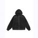 Unisex Hooded Cardigan Jacket - Stylish High Street Oversized Sweatshirt With Back Pocket (Black/Flower Gray, M-XXL)_viptrois.com