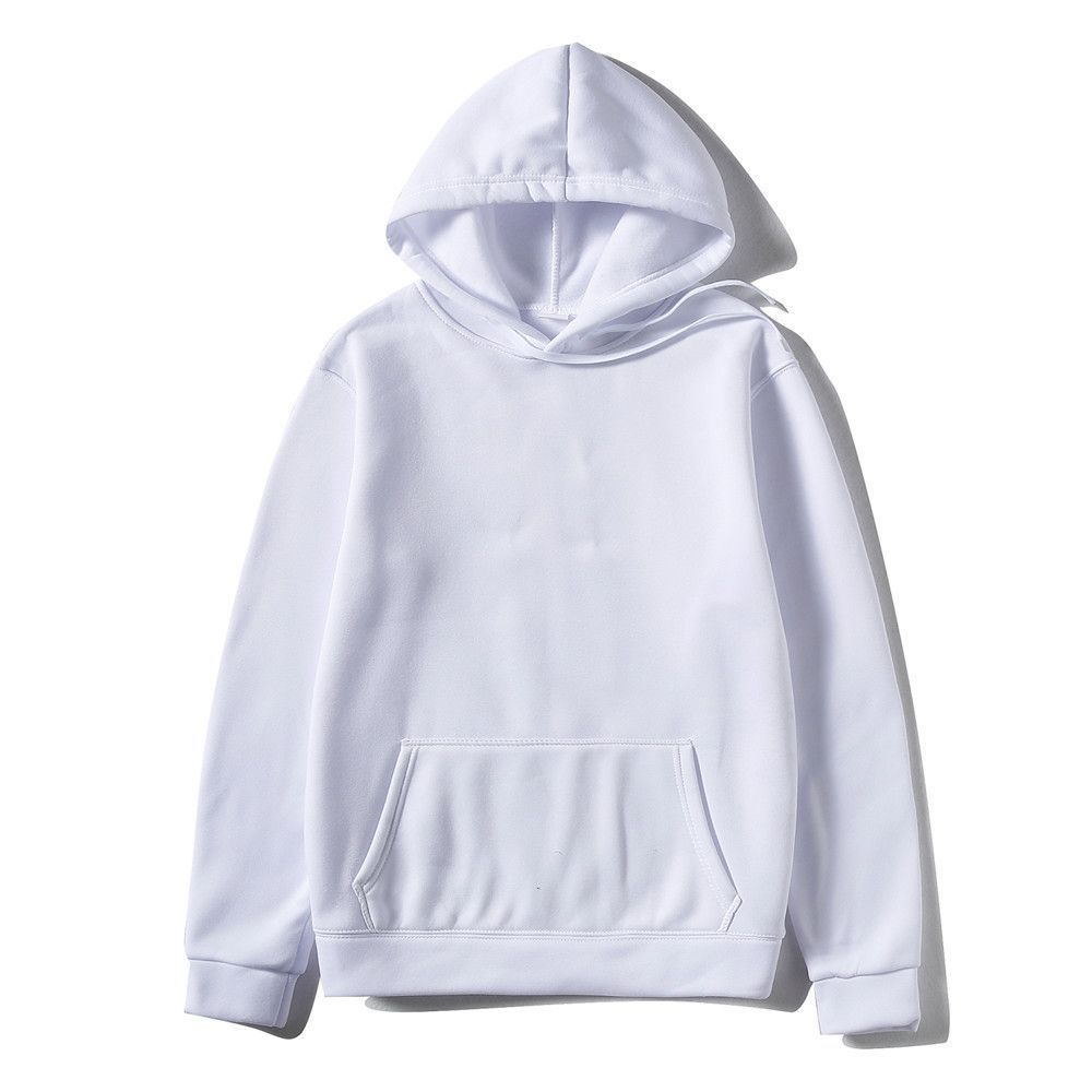 Basic Trend Solid Color Plus Size Hoodie Men's Plain Sports Pullover Sweatshirt_viptrois.com