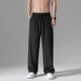 Men's Clothing Casual Trousers Thin Style Trendy Wide Leg Straight Drape Air Conditioning Ice Silk Trousers Men's Pants_viptrois.com