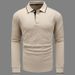 Men's Long Sleeve Jacquard Polo Shirt – Premium Cotton Blend, Slim Fit, Business Casual_viptrois.com