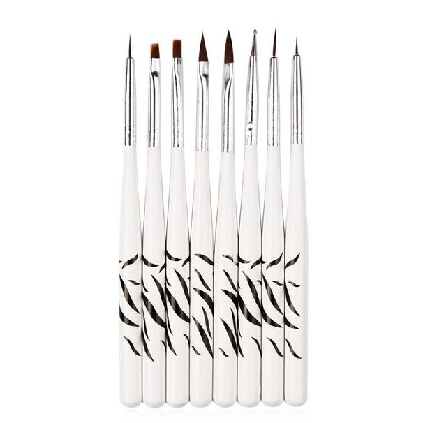 Zebra print nail brush set 8 nail paint pen Drawing pen Carving pen point drill pen_viptrois.com