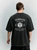 Vintage Washed Double-Sided Print Hexagon T-Tree Badge Letter Slogan Heavyweight 230g Cotton Men's Outdoor Utility Street Tee_viptrois.com