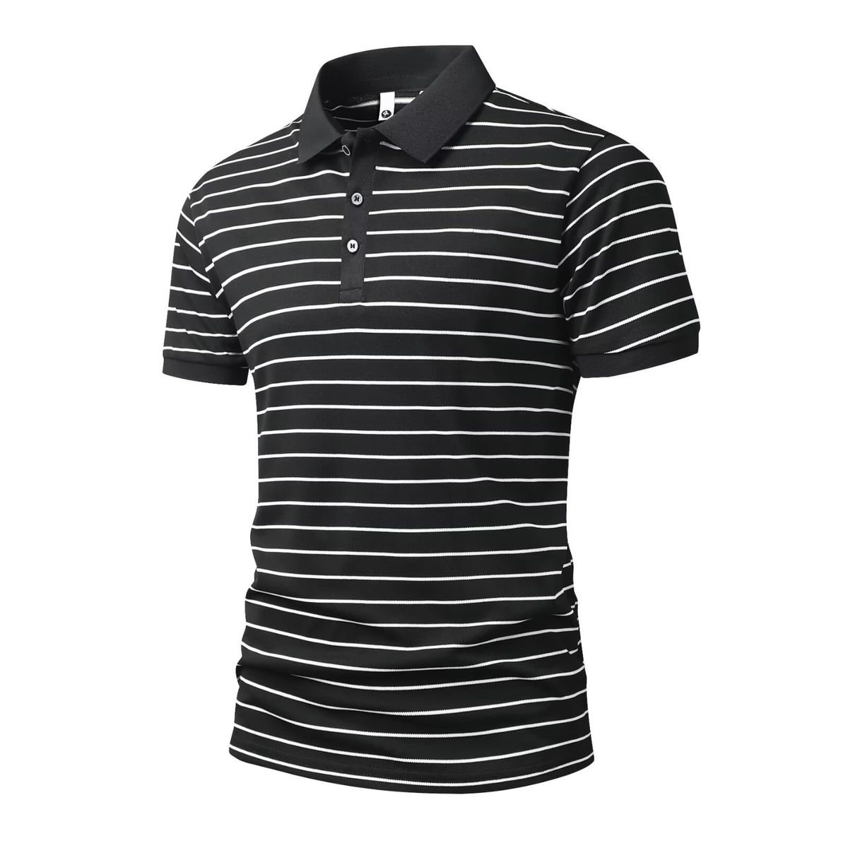 Men's Trendy Striped Shirt Collared Short Sleeved Summer Korean Style Slim Fit Fashionable And Versatile Top_viptrois.com