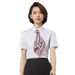 Women's White Short Sleeve Blouse | Slim Fit Business Shirt For Office & Formal Wear_viptrois.com
