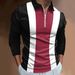 New Men'S Classic Striped Polo Shirt Long Sleeve Spring_viptrois.com