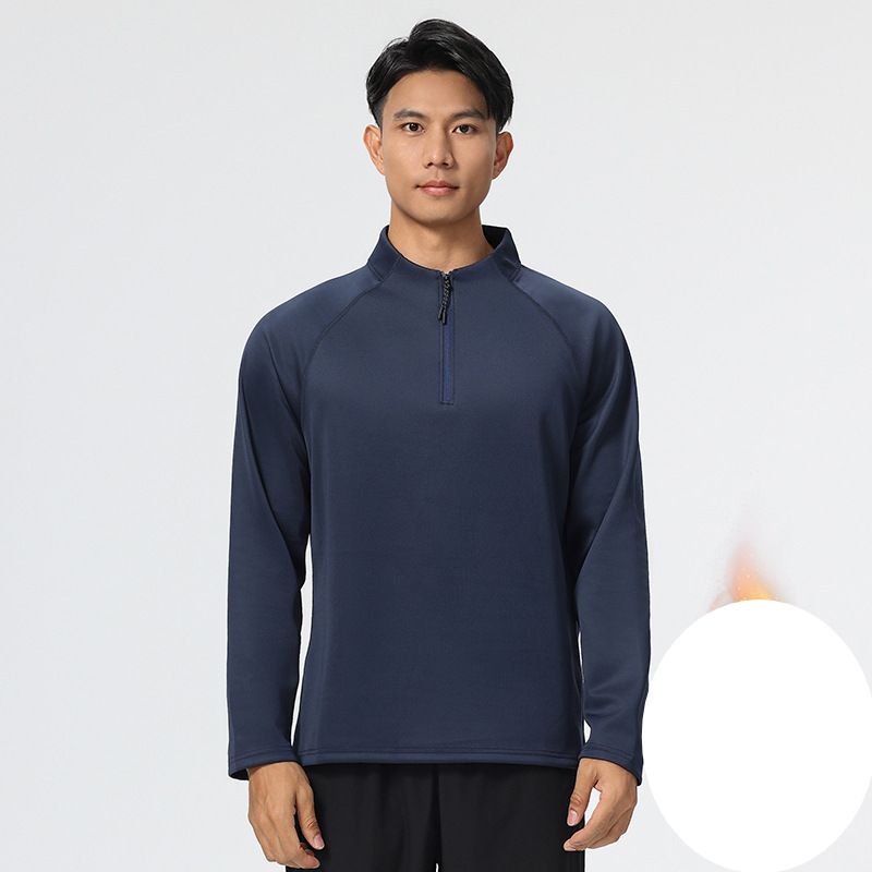 Men's Clothing Stand Up Collar Outdoor Running Sports Sweatshirt Quick Drying Clothes Men's T Shirt Long Sleeved Fitness Shooting Training Clothes_viptrois.com