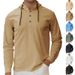 Men's Casual Pearl Cotton Twill Half-Zip Hooded Sweatshirt | Lightweight Breathable Pullover | Streetwear Fashion Cardigan_viptrois.com