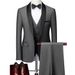 Men's Clothing 2024 new Men's business casual suit wedding groom's dress slim suit + vest + pants for men_viptrois.com