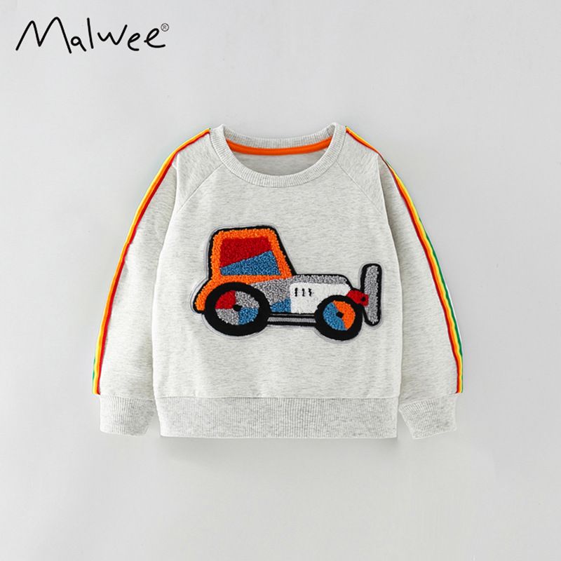 Malwee Sweatshirt Autumn New Long Sleeve Base Shirt Casual Round Neck Children's Clothing_viptrois.com