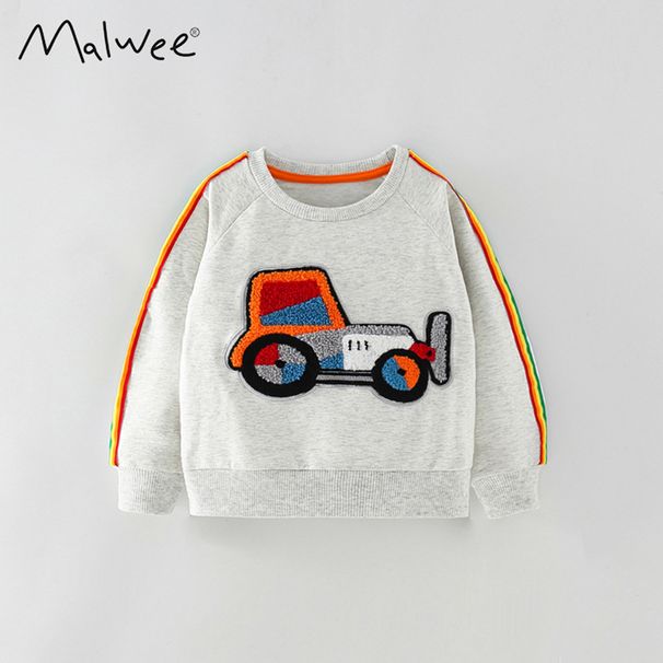 Malwee Sweatshirt Autumn New Long Sleeve Base Shirt Casual Round Neck Children's Clothing_viptrois.com