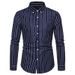 Men's Slim Fit Handsome Striped Long-sleeved Shirt Large Size Fashion Casual Cardigan Shirt_viptrois.com
