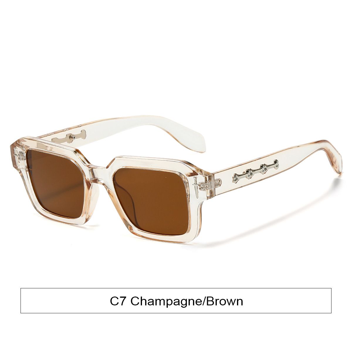 Men's Sunglasses For Men High End Square Frame Handsome Ladies New Retro Anti Ultraviolet Sword Rice Nail_viptrois.com