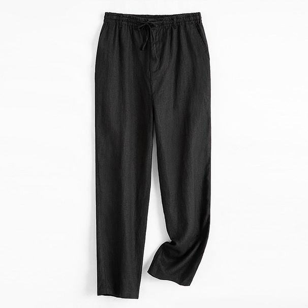 Men's Clothing Casual Pants Men Summer Korean Version Fashion Linen Business Straight Men's Pants Solid Color Trousers_viptrois.com