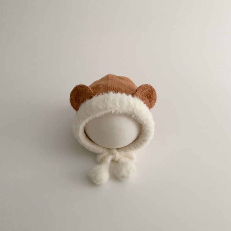 Baby hat Autumn and winter cute super cute Mosaic color ins warm baby sleeve hat children's ear protection hat_viptrois.com