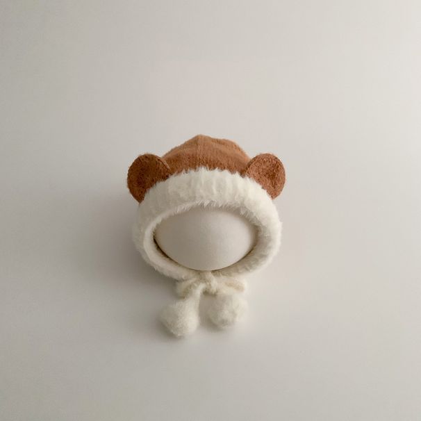 Baby hat Autumn and winter cute super cute Mosaic color ins warm baby sleeve hat children's ear protection hat_viptrois.com