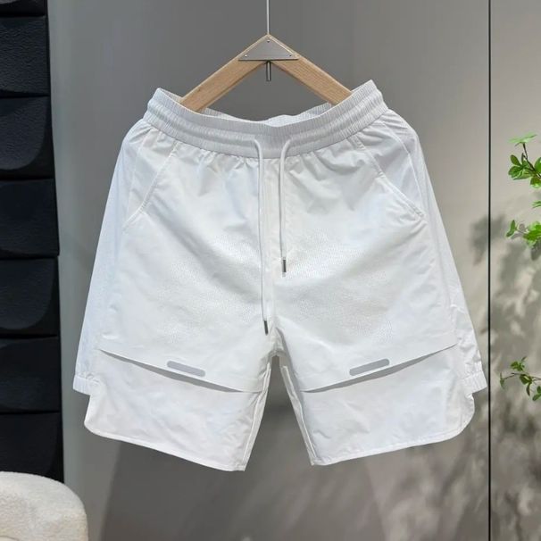 Summer Solid Color Men's Casual Shorts Stylish Versatile Trendy Handsome Five Point Loose Fit Easy To Match Quick Drying_viptrois.com