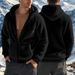 24 Cross-Border Men's American Style Spring And Autumn Thickened Warm Double-Sided Fleece Zipper Loose Cardigan Casual_viptrois.com