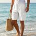 Men's Summer Casual Checkered Cargo Shorts, Loose Fit Multi-Pocket Knee-Length Shorts For Travel & Commute_viptrois.com