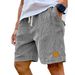 Men's Clothing New Retro Embroidered Logo Corduroy Fashion Lace Up Casual Shorts_viptrois.com