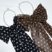 2025 Spring New Product Pearl Silk Korean Long Strip High End Small Leopard Black And White Wave Dot Light Luxury Scarf_viptrois.com