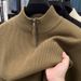 Men’s Half-Zip Stand Collar Knit Sweater – Trendy Casual Pullover For Autumn & Winter, Classic Layering Piece_viptrois.com