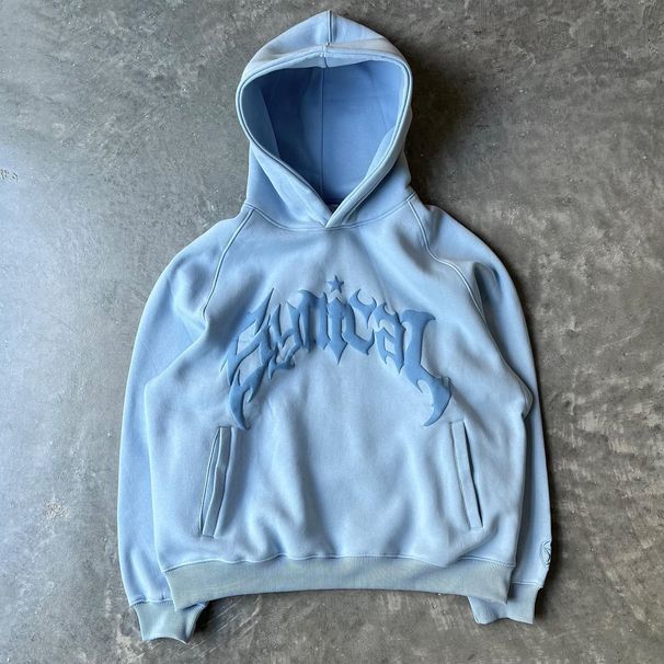 Men's Clothing New American Retro Zipper Sweater Gothic Letters Star Printed Hoodie Trendy Men's Casual Jacket_viptrois.com