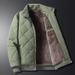 Men's Clothing Cotton Padded Jacket Men's Winter Quilted Jacket With Stand Collar, Diamond Grid Design, Fleece Lined, Warm And Stylish Outerwear_viptrois.com