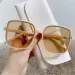 Hot Sale Square Woman Retro Vintage Gradient Sunglasses Oversized Female Clear Lens Black White Oculos De Sol Glasses Women_viptrois.com