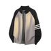 Nordmann 001 American Style Stand Collar Double Patchwork Jacket Men Autumn Trendy Brand Striped Casual Knitted Vibe High Street_viptrois.com