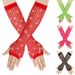 Women's Diamond Mesh Gloves - Sexy Fishnet Design, Elastic & Long, Retro Nightclub Party Accessories (Hot & Glamorous)_viptrois.com