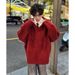 Loom Loom Hooded Men Autumn Winter Lazy Knitted Sweater Couple American Retro Jacket Harajuku Style_viptrois.com