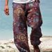 Men's Summer Style Drawstring Printed Street Fashion Loose Casual Leg Trousers_viptrois.com