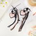 Bag Charm New Bag Hanging Love Bag Pendant Pink Peach Heart Braided Rope Lanyard Leather Keychain Pendant_viptrois.com
