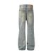 Streetwear Vintage Washed Wide-Leg Jeans – Distressed Denim Pants With 90s Hip-Hop Vibe For Men & Women_viptrois.com