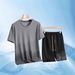 Men's Clothing Ice Silk Short Sleeved T Shirt Suit Men's Summer Sports Quick Drying Playing Ball Fitness Trend Half Sleeved Sports Running T Shirt_viptrois.com