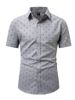 Men's Clothing Men's Digital Printing Thin Shirt Men, Slim Button Daily Casual Short Sleeved Men's Shirt_viptrois.com