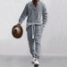 Men's Clothing men's casual trousers V neck versatile jacquard sweater men's autumn suit_viptrois.com