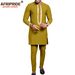 Men's clothing African ethnic solid color cotton men's casual jacket + pants_viptrois.com