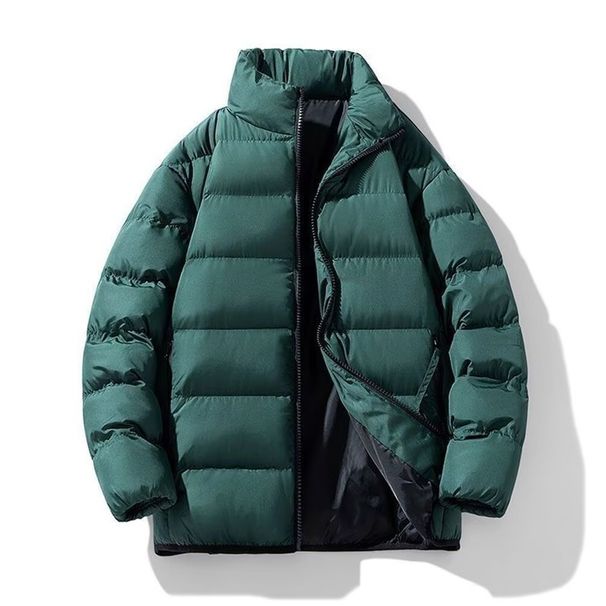 Men's Lightweight Puffer Jacket – Relaxed Fit Quilted Coat (Stand Collar, Thermal Lined, Winter-Ready Outerwear, Urban Minimalist Style)_viptrois.com