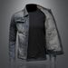 Men's Clothes Personality Zipper Biker Denim Jacket Jacket Men's Lapel Denim Trend Retro_viptrois.com