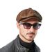 New Arrivals Hats Men 2024 Winter 100% Genuine Leather Warm Cap Male Beret Painter Boina Cowhide Octagonal High Quality Streetwear_viptrois.com