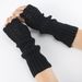 New Autumn Winter Men Women Knitted Fish Scale Fingerless Gloves Mid-Length Woolen Arm Warmers Warm Wrist Guards_viptrois.com