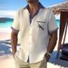 Men's Clothing 2023 Summer New Hort Sleeve Simple Geometric Pattern Men's Shirt_viptrois.com