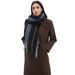 Unisex Scarf with floral fringe striped scarf shawl_viptrois.com